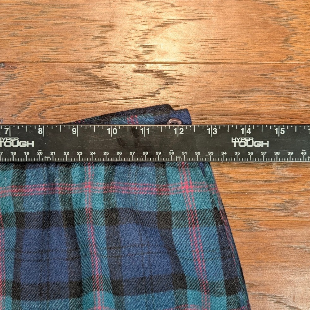 Vintage Petite Pendleton Plaid Wool Skirt Blue Green Pink Made in USA Midi 24W - Picture 5 of 8